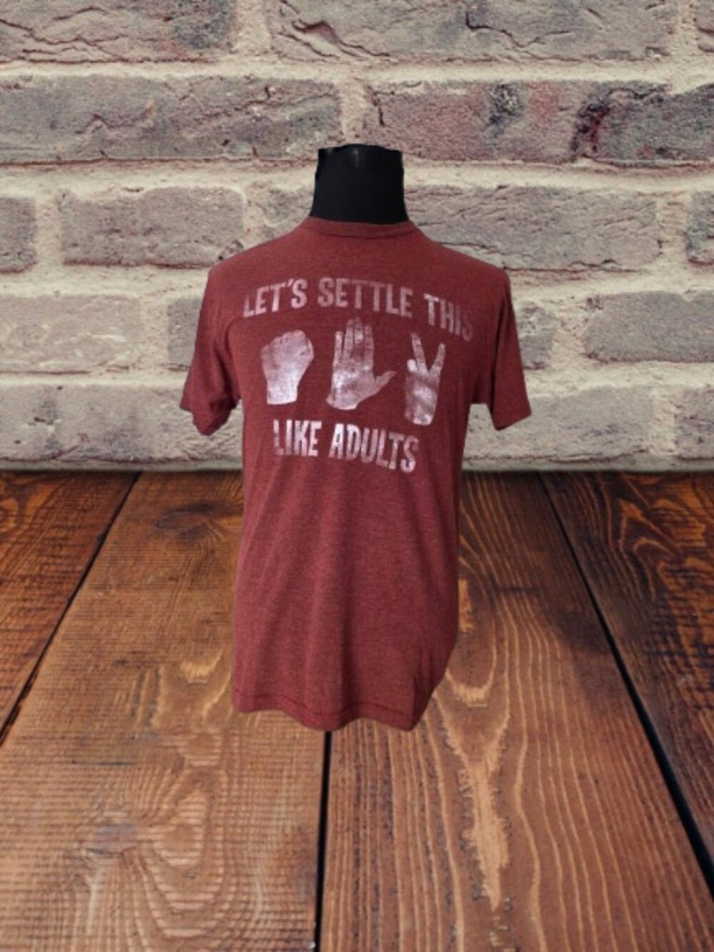 HYBRID LET'S SETTLE THIS LIKE ADULTS MEN'S SOFT T-SHIRT - SIZE MEDIUM